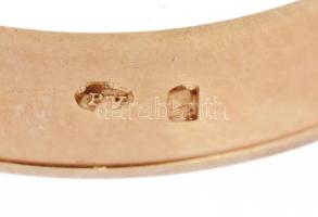 Arany (Au) 14K sávos karikagyűrű,jelzett, méret: 63, nettó: 4,4 g