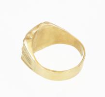 Arany (Au) 14K monogramos pecsétgyűrű, jelzett, méret: 70, nettó: 8,5 g