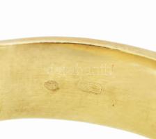 Arany (Au) 14K monogramos pecsétgyűrű, jelzett, méret: 70, nettó: 8,5 g