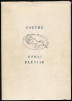 Goethe: Római elégiák. Max Schwimmer rajzaival. Bp., 1958, Magyar Helikon. Kiadói egészvászon-kötés, jó állapotban, kissé viseltes kiadói papír védőborítóban. Megjelent 6750 példányban (számozatlan példány).