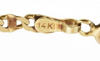 Arany (Au) 14K nyaklánc, jelzett, h: 51 cm, nettó: 4,7 g