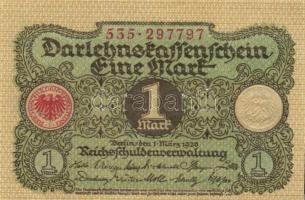 Német Birodalom / Weimari Köztársaság 1920. 1M (4x) kis ugrású ill. egymás utáni sorszámokkal T:I