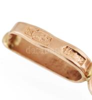 Arany (Au) 14K medál, 2 db, jelzéssel és jelzés nélkül, egyik akasztóján kis hiba, h: 2 és 3 cm, bru...