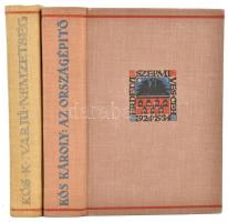 Kós Károly 2 könyve: Az országépítő.; Varju-nemzetség. Az Erdélyi Szépmíves Céh 10 éves jubileumára kiadott díszkiadás. Kolozsvár, [1934], Erdélyi Szépmíves Céh. Kiadói egészvászon-kötés.