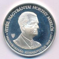 Bozó Gyula (1913-2004) 1993. "Vitéz Nagybányai Horthy Miklós újratemetése Kenderesen" jelzett Ag emlékérem (36,53g/0.925/42,5mm) T:PP folt