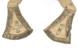 Manipulus. cca 19. sz. közepe, magyar, textil, applikált aranyszínű fémfonal, hiánnyal, sérüléssel, ...