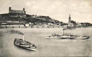 Pozsony castle and steamships (EK)