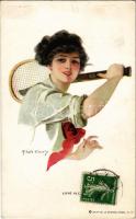 Love all / Lady with tennis racket. Reinthal &amp; Newman No. 173. s: T. Earl Christy (fl)