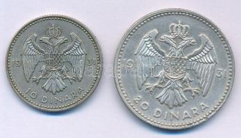 Jugoszlávia 1931. 10D Ag "I. Sándor" + 20D Ag "I. Sándor" T:AU,XF patina, kis ph...