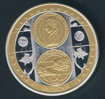 Vatikán DN "Becses kincsek - Michelangelo: Ádám teremtése" ezüstözött emlékérem, részben aranyozva T:PP Csak 10.000db, tanúsítvánnyal!