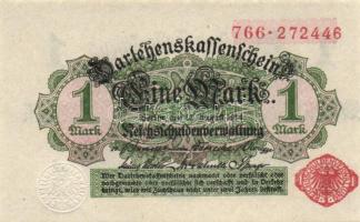 Német Birodalom / Császárság 1914. 1M (4x) egymás utáni sorszámokkal T:I