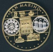 Európa DN "San Marino" aranyozott ffém emlékérem T:PP