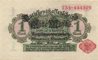 Német Birodalom / Császárság 1914. 1M (4x) közte egymás utáni sorszámokkal T:I,I-