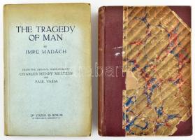 Madách Imre: Az ember tragédiája. 2 db könyv, magyar és angol nyelven. Kötetenként változó kötésben és állapotban.