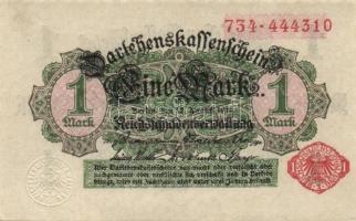 Német Birodalom / Császárság 1914. 1M (4x) közte egymás utáni sorszámokkal T:I,I-