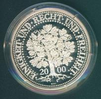 Németország 2000. "A német márka története" Ag emlékérem 50g 1949-es aranyozott 1Pf-sel T:...