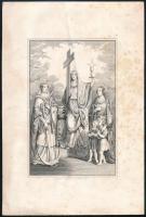 Egyházi kép, acélmetszet, papír, jelzés nélkül, nyomt. Walzel Pesten 1847, kissé foltos, hajtásnyomokkal. 16,5x10,5 cm