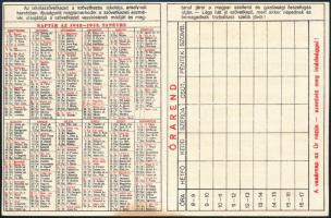 1942 Iskolaszövetkezeti naptár-órarend az 1942-1943-as tanévre, Erdélyrészi Hangya