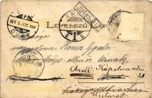 1905 Jutas (Veszprém), pályaudvar, vasútállomás, Fáczán vendéglő a pályaudvar mellett, étterem. Néme...