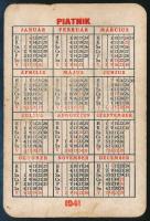 1941 Piatnik Jolly Joker kártyanaptár, kopottas