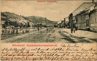 1902 Székelykeresztúr, Kristur, Cristuru Secuiesc; Kossuth Lajos tér. Széll Géza kiadása / square (EK)