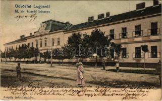 1904 Lugos, Lugoj; M. kir. honvéd laktanya. Auspitz Adolf kiadása / K.u.K. military barracks (EK)