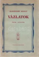 Alszeghy Zsolt: Vázlatok. (Írók, költők.) [Irodalmi portrék.] Budapest, 1925. Pallas Irodalmi és Nyomdai R.-T. 146 + [8] p. Egyetlen kiadás. A katolikus irodalomtörténész, tankönyvíró, szerkesztő Alszeghy Zsolt (1888-1970) irodalmi portréi az 1920-as években alkotó, általa fontosnak tartott kortárs magyar írókról és költőkről, válogatása természetesen egyéni, konzervatív kánont alkot. Tartalma: Írók: Herczeg Ferenc - Rákosi Viktor - Szemere György - Domonkos István - Tarczai György. Költők: Kozma Andor - Sajó Sándor - Móra Ferenc - Reményik Sándor - Áprily Lajos. Fűzve, színes, illusztrált, enyhén sérült kiadói borítóban. Nagyrészt felvágatlan, jó példány.