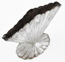 Ezüst (Ag) Art Deco legyező alakú szalvétatartó, jelzés nélkül, 11×14 cm, nettó: 97,4 g