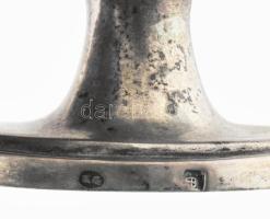 Ezüst (Ag) Empire antik csónak alakú fűszertartó, kék üvegbetéttel, jelzett, nettó: 53,7 g