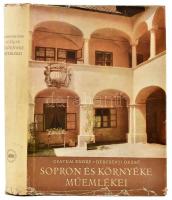 Csatkai Endre - Dercsényi Dezső - Entz Géza et al.: Sopron és környéke műemlékei. Fülep Lajos előszavával. Magyarország Műemléki Topográfiája II. köt. Győr-Sopron Megye Műemlékei I. rész. Szerk.: Dercsényi Dezső. Bp., 1956, Akadémiai Kiadó, 672 p.+ VIII (színes képtáblák) t. + 1 (kihajtható alaprajz) t. Második, javított és bővített kiadás. Rendkívül gazdag képanyaggal illusztrálva. Kiadói egészvászon-kötés, kissé foltos gerinccel, sérült kiadói papír védőborítóban. Megjelent 3300 példányban.