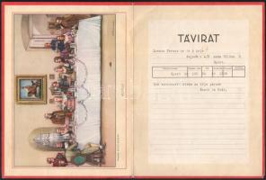 cca 1930 Magyar Királyi Posta 2 db dísztávirat