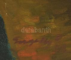 Gergely Pál (?-?): Virágok. Olaj, vászon, jelezve jobbra lent. Felületi sérülésekkel. 80x60 cm