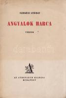 Sárközi György: Angyalok harca. Versek. Budapest, [1926]. Athenaeum (ny.) 104 p. Első kiadás. A költő első megjelent kötete. Kissé sérült, kiadói papírborítóban. Körülvágatlan példány.