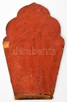 Tibeti Buddha szentkép, kézzel festett, kissé sérült, 17x11 cm