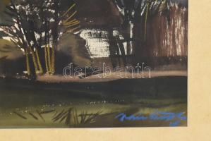 Weintrager Adolf (1927-1987): Őszi délután. Akvarell, papír. Jelezve jobbra lent. Hátoldalán Képcsar...