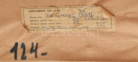 Weintrager Adolf (1927-1987): Őszi délután. Akvarell, papír. Jelezve jobbra lent. Hátoldalán Képcsar...