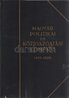 Magyar politikai és közigazgatási compass (1919-1939). Szerkesztette: Madarász Elemér (Budapest, 1939). Magyar Politikai és Közigazgatási Compass kiadóvállalata (Athenaeum Rt. ny.) 755 + [1] p. Részlet az előszóból: ,,Húsz évvel a világháború vérzivatara után, 1938. év végén határoztuk el, hogy történelmi forrásmunka keretében közreadjuk a magyar politikai és közigazgatási élet személyi kiválóságainak nagy gyűjteményét". A munka túlnyomó része szövegközti portrékkal kísért személyi adattár a magyarországi és felvidéki, kárpátaljai politika és közigazgatás fontos személyeiről, az adattárak előtt az elmúlt húsz év külpolitikai, közigazgatási és kultúrtevékenységi történetének áttekintése tanulmányokban. Aranyozott kiadói egészvászon kötésben. Jó példány.