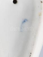 Zsolnay art deco nő figura, terv.: Török János. Kézzel festett, lekopott jelzéssel, felső részén (a ...