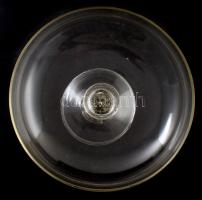 Talpas hutaüveg kínáló. cca XIX. sz. vége, kis kopással, d: 23,5 cm, m: 20 cm