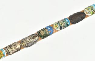 Túrabot, 14 db német jelvénnyel, h: 82 cm