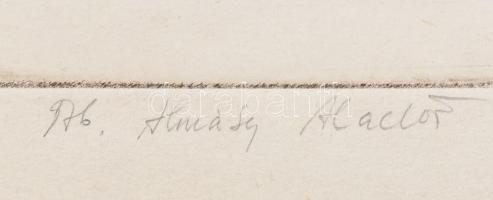 Almásy Aladár (1946-): "Nézd az egyiket valaki megjelölte", 1976. Rézkarc, papír, jelzett,...