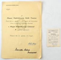 1949-1950. A Magyar Népköztársasági Érdemrend V. fokozatának eredeti, Rákosi-címeres dísztokja, mini...