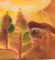 Márton Árpád (1940-): Erdélyi nap, 1985. Akvarell, papír, jelezve jobbra lent, fakeretben. 35×24 cm ...