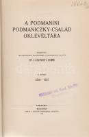A podmanini Podmaniczky-család oklevéltára. Közzétette, családtörténeti bevezetéssel és jegyzetekkel...
