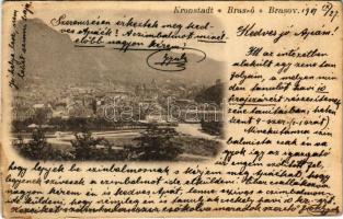 1901 Brassó, Kronstadt, Brasov; látkép / general view (kis szakadás / small tear)