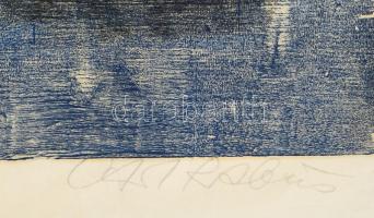 Carl Rabus (1898-1983): Absztrakt kompozíció, feltehetően 1950-es évek. Monotípia, papír, jelzett, f...