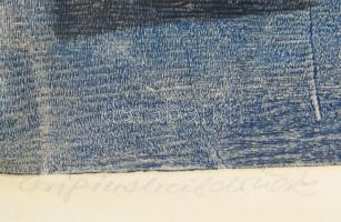 Carl Rabus (1898-1983): Absztrakt kompozíció, feltehetően 1950-es évek. Monotípia, papír, jelzett, f...