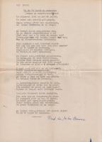 Mihai Beniuc (1907-1988) erdélyi román költő három Ady-fordításának összesen három oldal terjedelmű,...