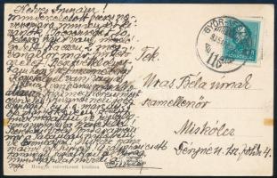 1935 Képeslap "GYŐR-VESZPRÉM" mozgóposta bélyegzéssel