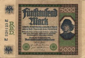 Német Birodalom / Weimari Köztársaság 1922. 5000M T:III